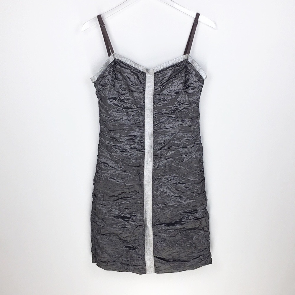 Metallic Ruched Sweetheart Cocktail Dress